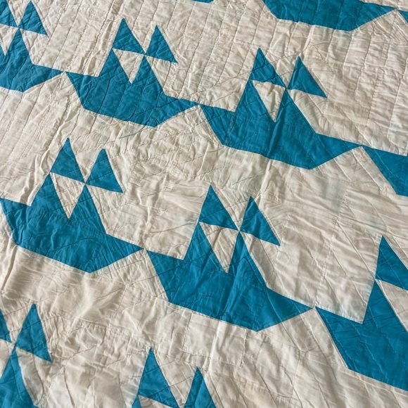 Vintage Patchwork Quilt Blanket Sailboats Cutter Crafting - Picture 5 of 8